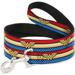Buckle-Down Wonder Woman Logo Stripe Pet Leash
