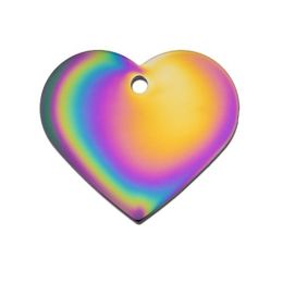 Polished Rainbow Heart ID Tag