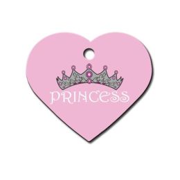 Large Pink Princess Heart ID Tag