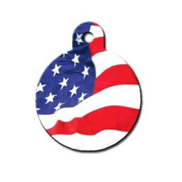 USA Flag Circle ID Tag