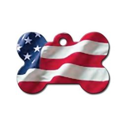 USA Flag Bone ID Tag
