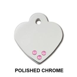 Small Studded Swarovski Crystal Heart ID Tag