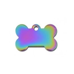 Small Polished Rainbow Bone ID Tag