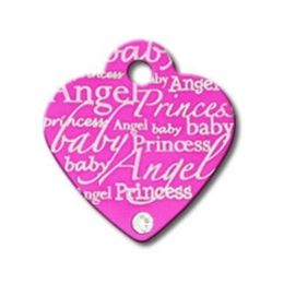 Diva Laser-Etched Small Heart ID Tag