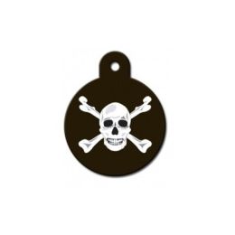 Skull & Crossbones Large Circle ID Tag