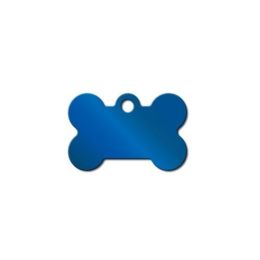 Polished Blue Small Bone ID Tag
