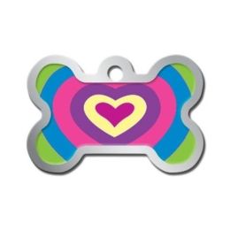 Polished Lenticular Heart Large Bone Shape ID Tag