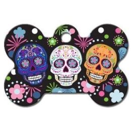 Day of the Dead Large Bone ID Tag