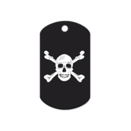 Black Skull And Crossbones Print Military ID Tag
