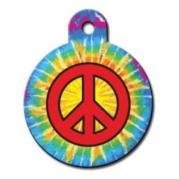 Peace Sign Circle ID Tag