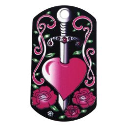 Dagger Heart Print Military ID Tag