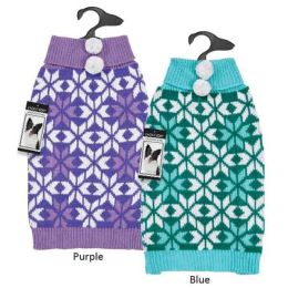 Zack & Zoey Elements Snowflake Pom Pom Sweater (Option One: Small, Option 2: Purple)