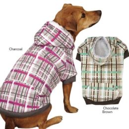 Casual Canine Rad Plaid Pet Hoodie (Option One: Small, Option 2: Charcoal)