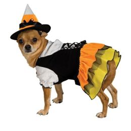 Candy Corn Witch Pet Costume (Option One: Medium)