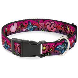 Buckle-Down Love Love Pink Pet Collar (Option One: Small)