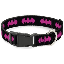 Buckle-Down Batman Signal Fuchsia Pet Collar (Option One: Small)