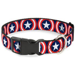 Buckle-Down Captain America Shield Navy Pet Collar (Option One: Small)