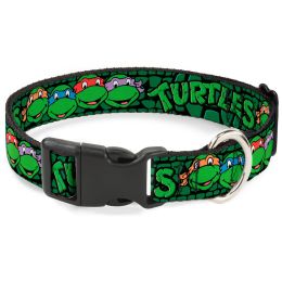 Buckle-Down Classic TMNT Group Faces Pet Collar (Option One: Small)