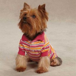Brite Stripe Dog Polo (Option One: Small, Option 2: Raspberry)