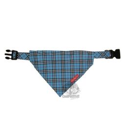 Blue Plaid Dog Collar (Option One: Small)