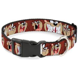 Buckle-Down Tasmanian Devil Expressions Pet Collar (Option One: Medium)