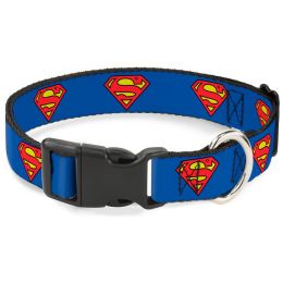 Buckle-Down Superman Shield Blue Pet Collar (Option One: Medium)
