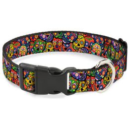 Buckle-Down Thaneeya Colorful Calaveras Pet Collar (Option One: Medium)