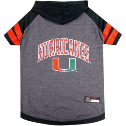 Miami Hurricanes Pet Hoodie T (Size: Medium)