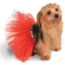 Red Leopard Tutu Pet Costume (Option One: S/M)